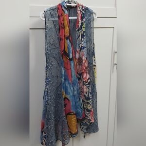 Funsport boho sleeveless scarf cardi